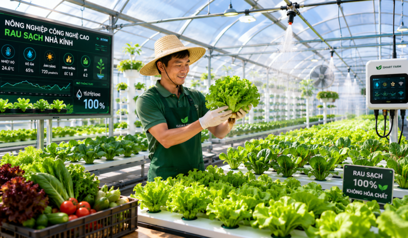 Ý tưởng kinh doanh nông nghiệp công nghệ cao trồng rau sạch nhà kính