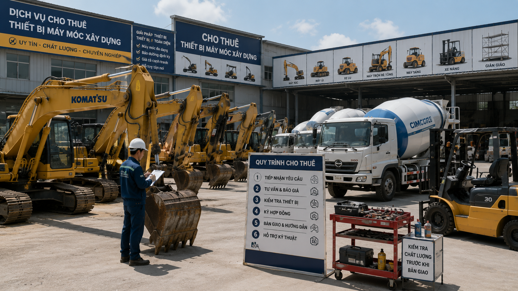 Ý tưởng kinh doanh dịch vụ cho thuê thiết bị máy móc xây dựng