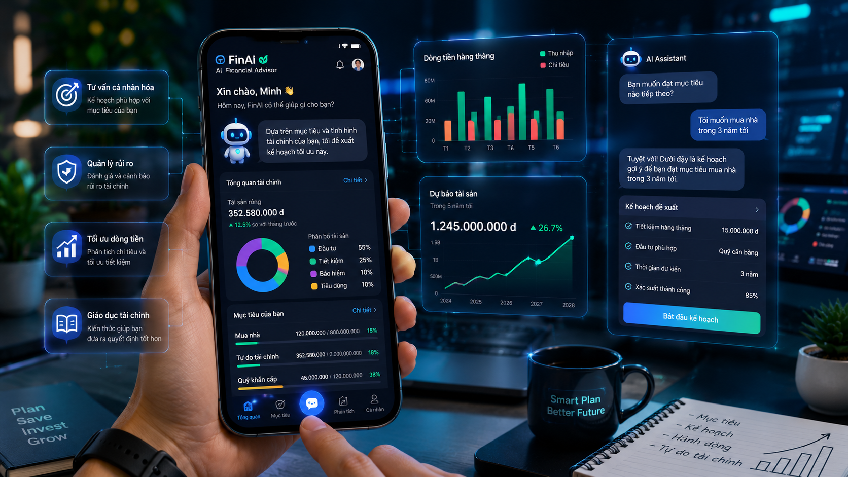 Ý tưởng kinh doanh nền tảng fintech tư vấn tài chính cá nhân hóa AI