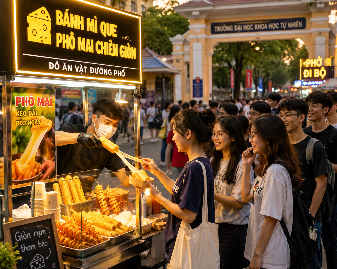 Ý tưởng kinh doanh tiệm bánh mì que phô mai và đồ ăn vặt đường phố