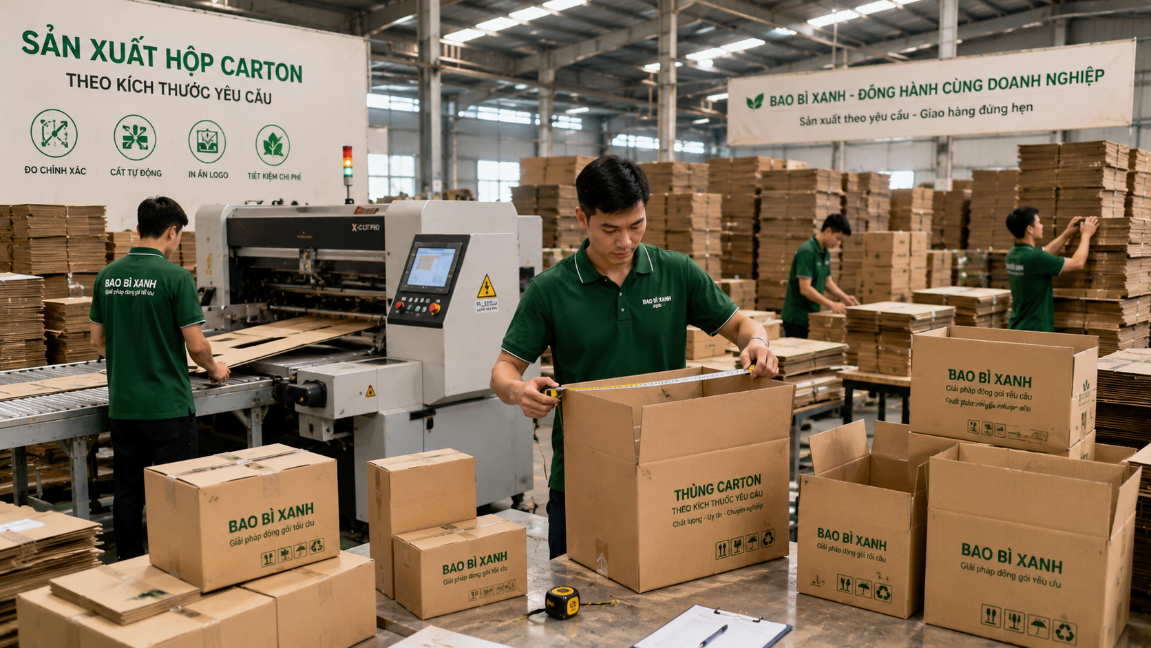 Ý tưởng kinh doanh xưởng sản xuất hộp carton đóng gói theo kích thước riêng