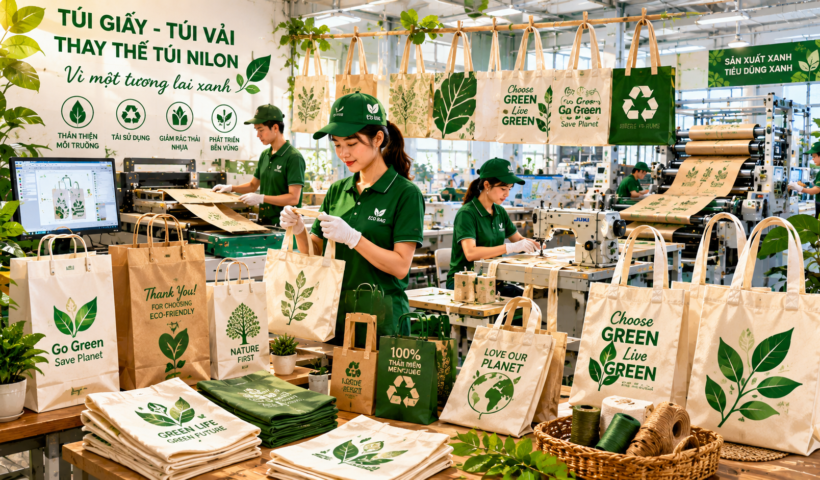 Ý tưởng kinh doanh sản xuất túi giấy, túi vải thay thế túi nilon