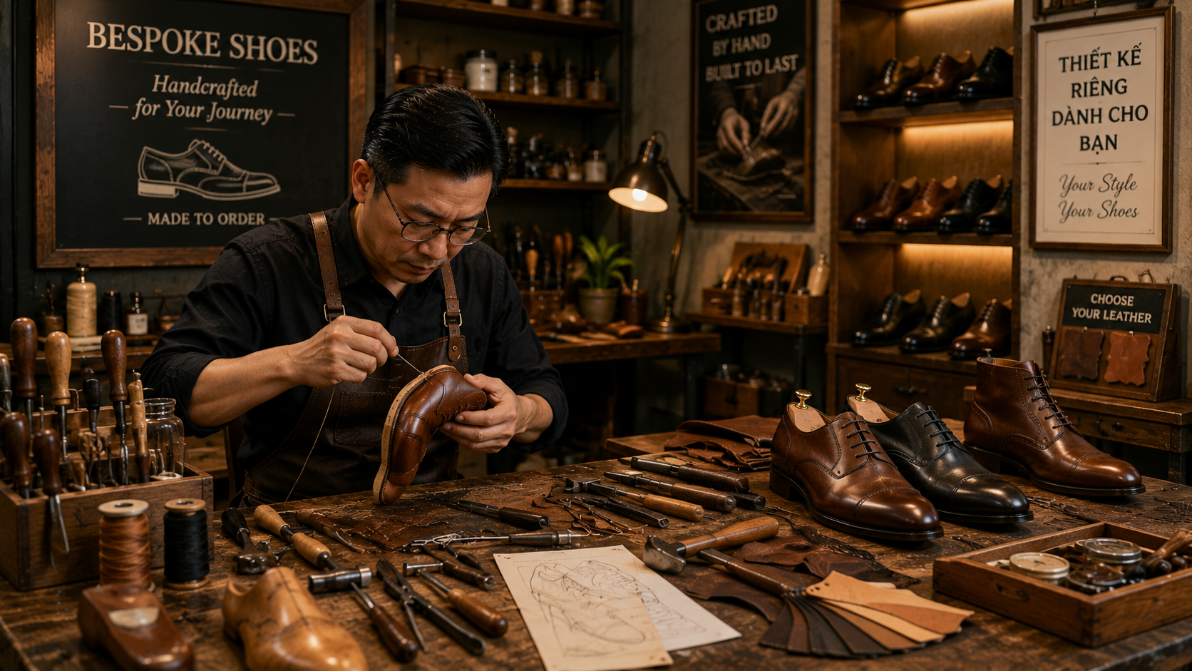 Ý tưởng kinh doanh sản xuất giày da thủ công theo yêu cầu cá nhân hóa