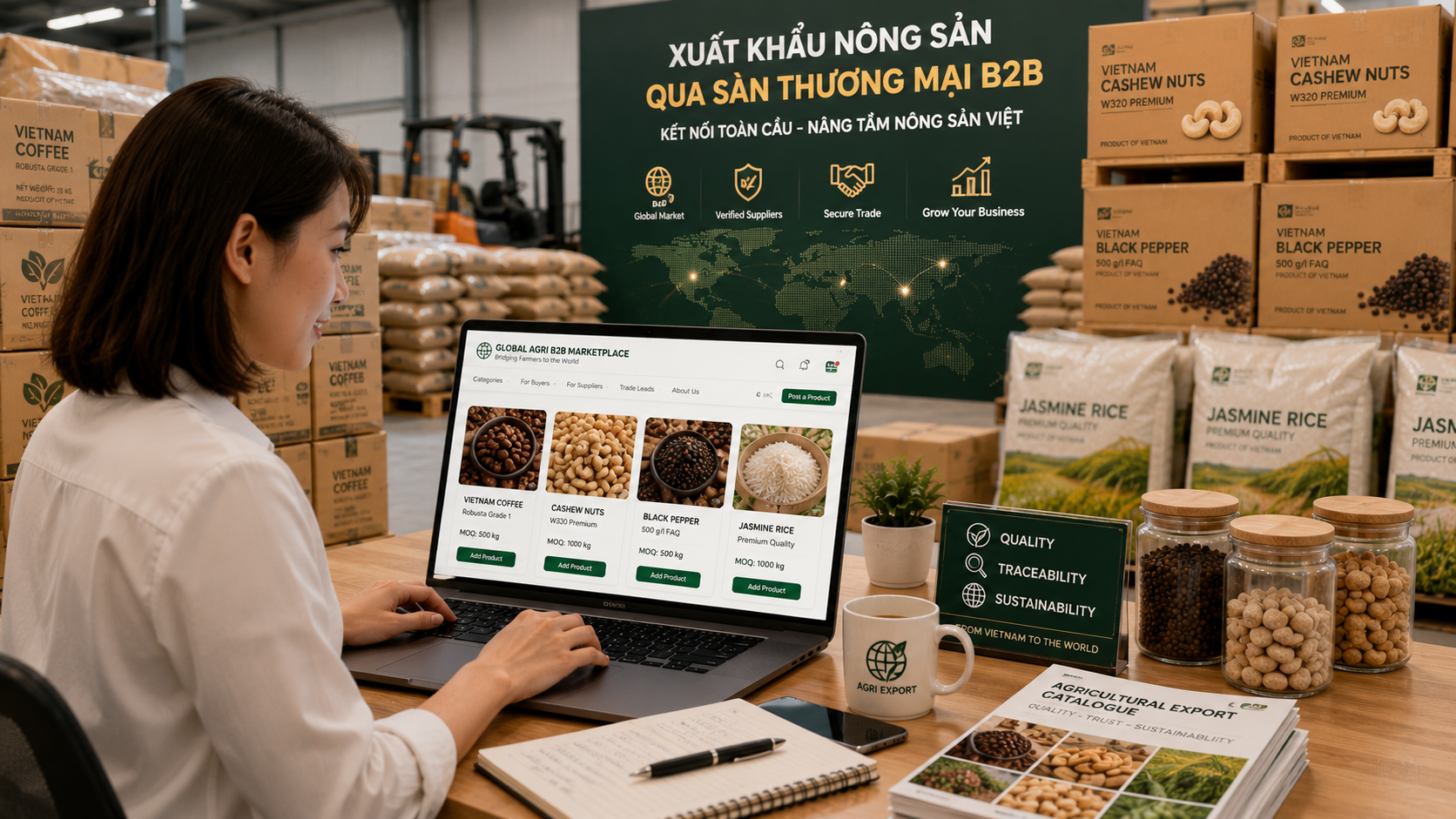 Ý tưởng kinh doanh xuất khẩu nông sản qua sàn thương mại B2B