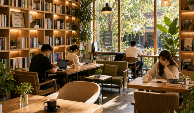 Ý tưởng kinh doanh quán cafe sách kết hợp không gian làm việc chung