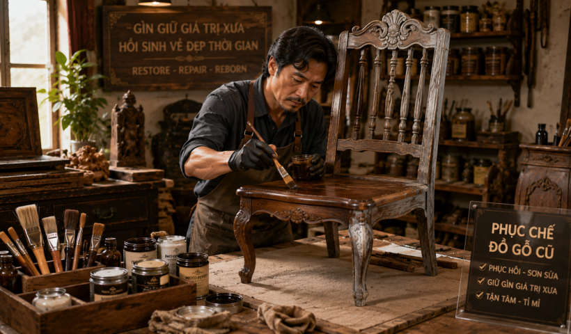Ý tưởng kinh doanh dịch vụ phục chế sơn sửa đồ gỗ cũ