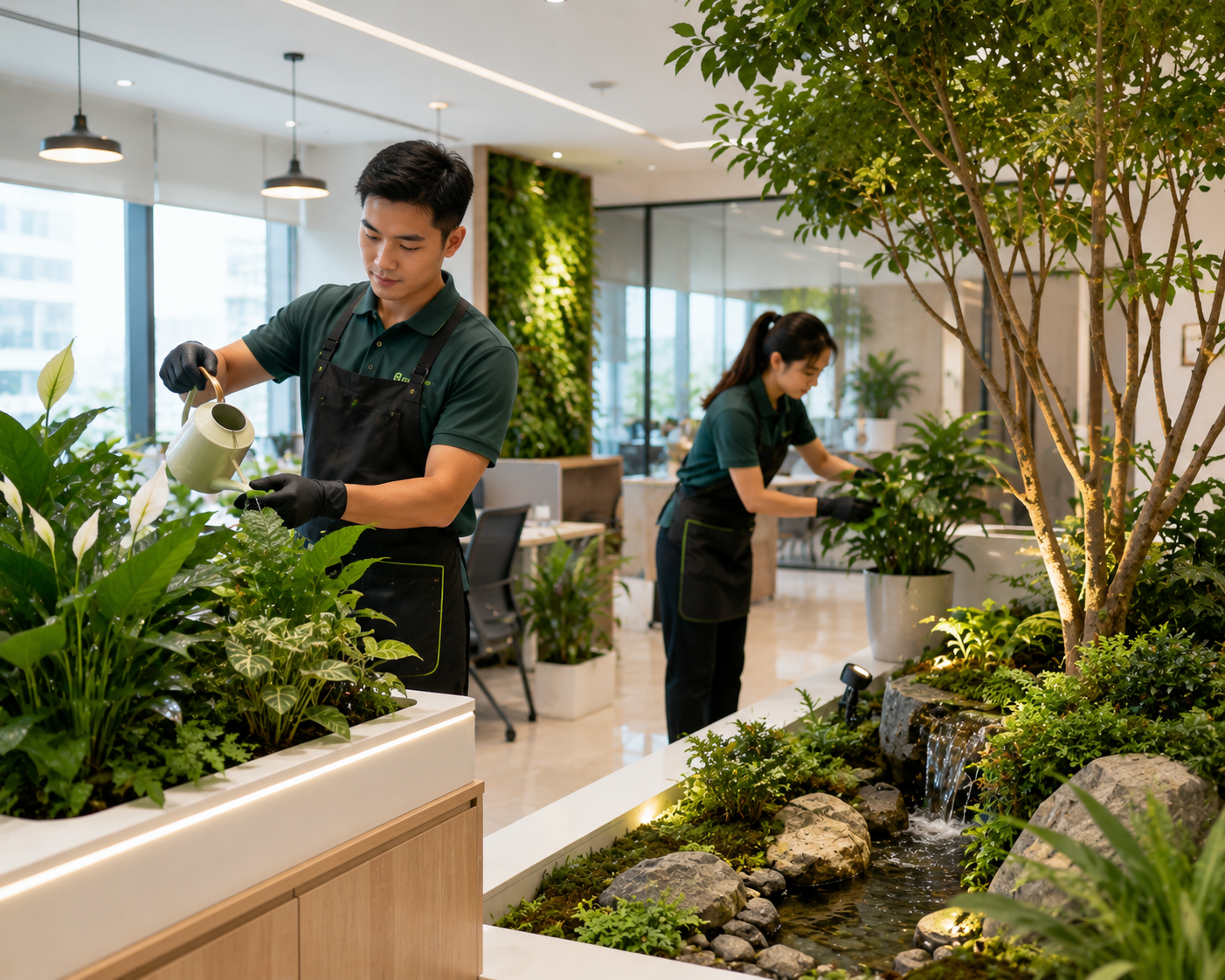 Ý tưởng kinh doanh dịch vụ chăm sóc cây cảnh và tiểu cảnh cho văn phòng