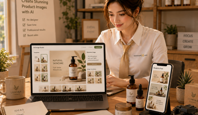 Dùng AI thiết kế ảnh và thumbnail cho hộ kinh doanh không cần designer