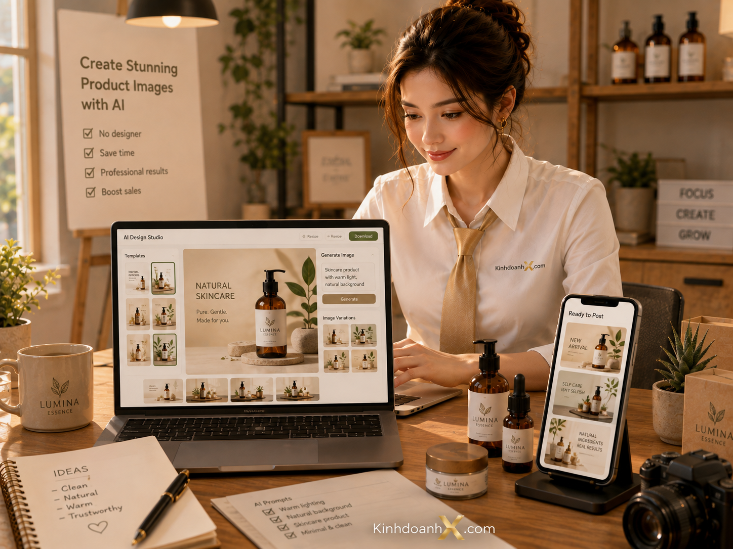 Dùng AI thiết kế ảnh và thumbnail cho hộ kinh doanh không cần designer